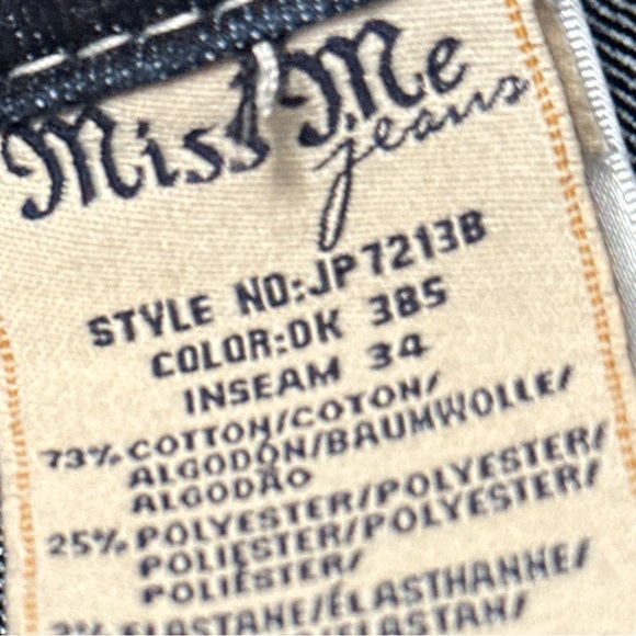 Women’s MISS ME Denim Bling Rhinestones Mid-Rise Bootcut Jeans, Size 26. - Picture 12 of 15